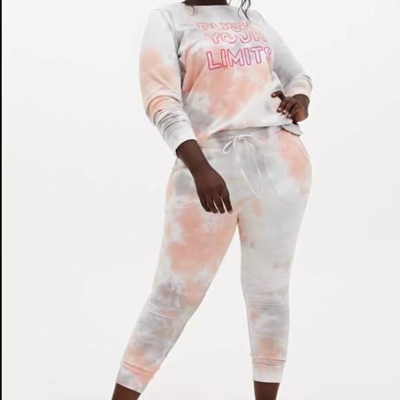 Torrid Everyday Fleece Long Sleeve Active Sweatshirt LIMITS TIE DYE 3x NWT new - Picture 5 of 12